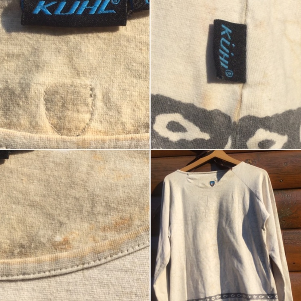 ⚜️ Kuhl Long Sleeve Knit Tee  Shirt Beige MARBLED LOOK   Fits Best Sz M/L NPLC